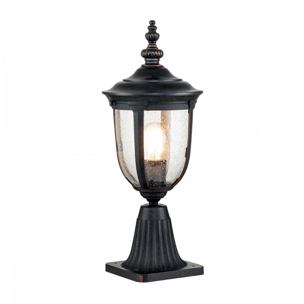 CL3-S Cleveland 1 Light Outdoor Small Pedestal Lantern Weathered Bronze