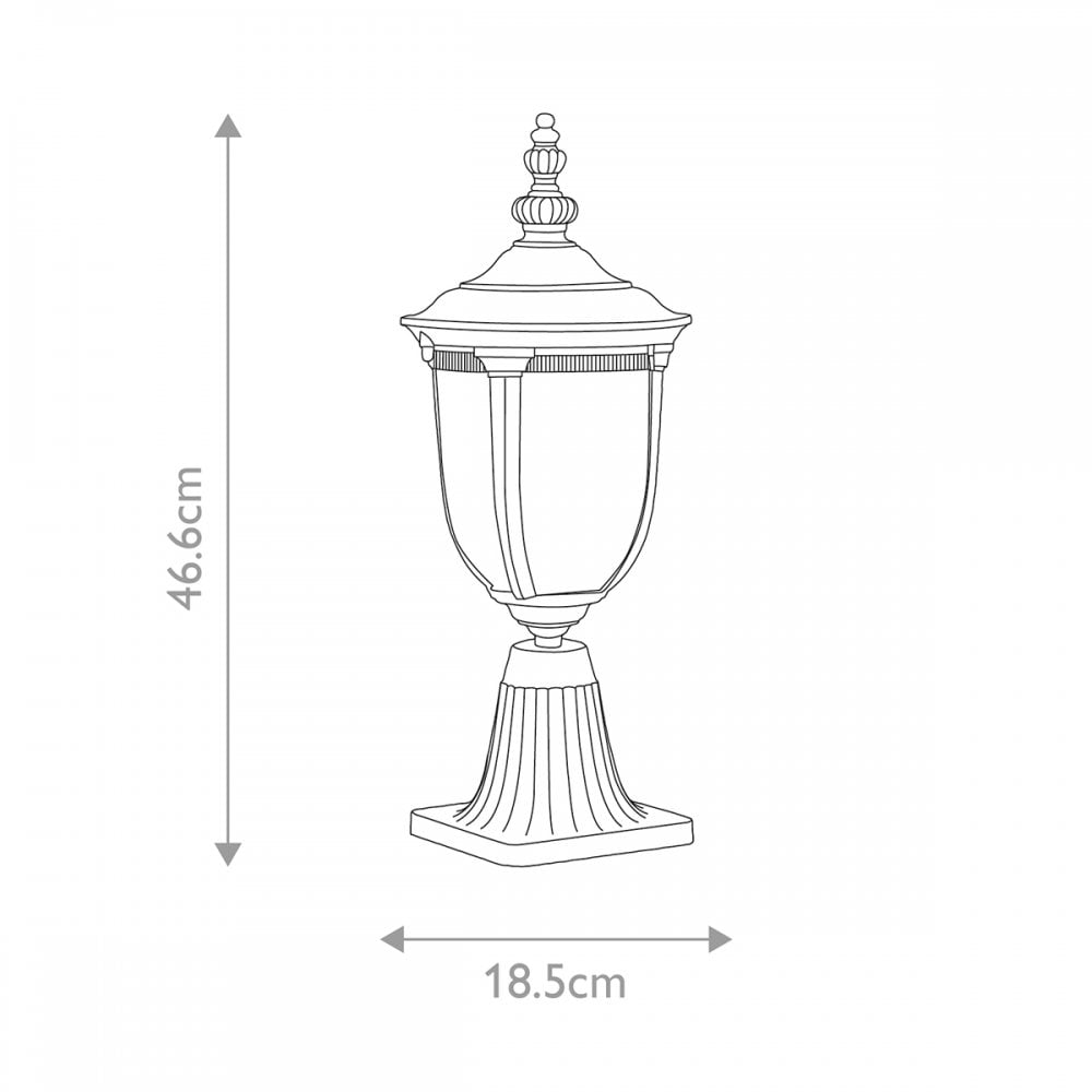 CL3-S Cleveland 1 Light Outdoor Small Pedestal Lantern Weathered Bronze