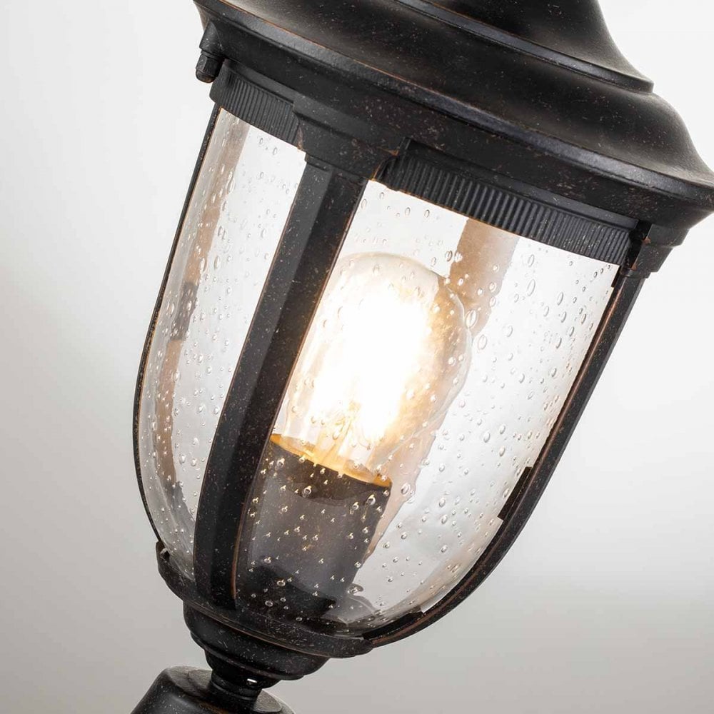 CL3-S Cleveland 1 Light Outdoor Small Pedestal Lantern Weathered Bronze