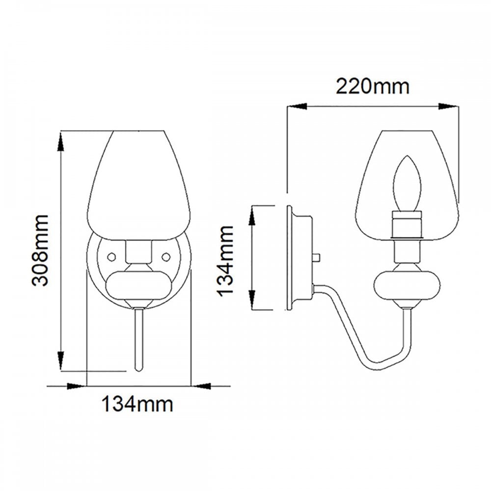 DL-ARMAND1-AB Armand 1 Light Wall Light Aged Brass Plated & Charcoal Black Paint