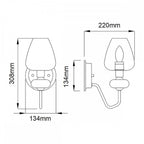 DL-ARMAND1-AB Armand 1 Light Wall Light Aged Brass Plated & Charcoal Black Paint