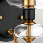 DL-ARMAND1-AB Armand 1 Light Wall Light Aged Brass Plated & Charcoal Black Paint