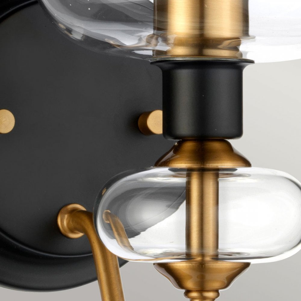 DL-ARMAND1-AB Armand 1 Light Wall Light Aged Brass Plated & Charcoal Black Paint