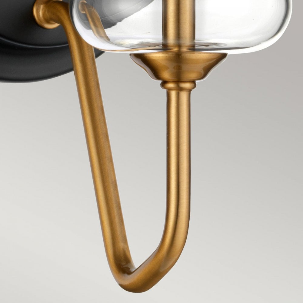 DL-ARMAND1-AB Armand 1 Light Wall Light Aged Brass Plated & Charcoal Black Paint