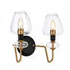 DL-ARMAND2-AB Armand 2 Light Wall Light Aged Brass Plated & Charcoal Black Paint
