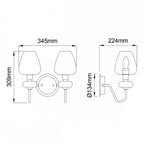 DL-ARMAND2-AB Armand 2 Light Wall Light Aged Brass Plated & Charcoal Black Paint