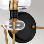 DL-ARMAND2-AB Armand 2 Light Wall Light Aged Brass Plated & Charcoal Black Paint