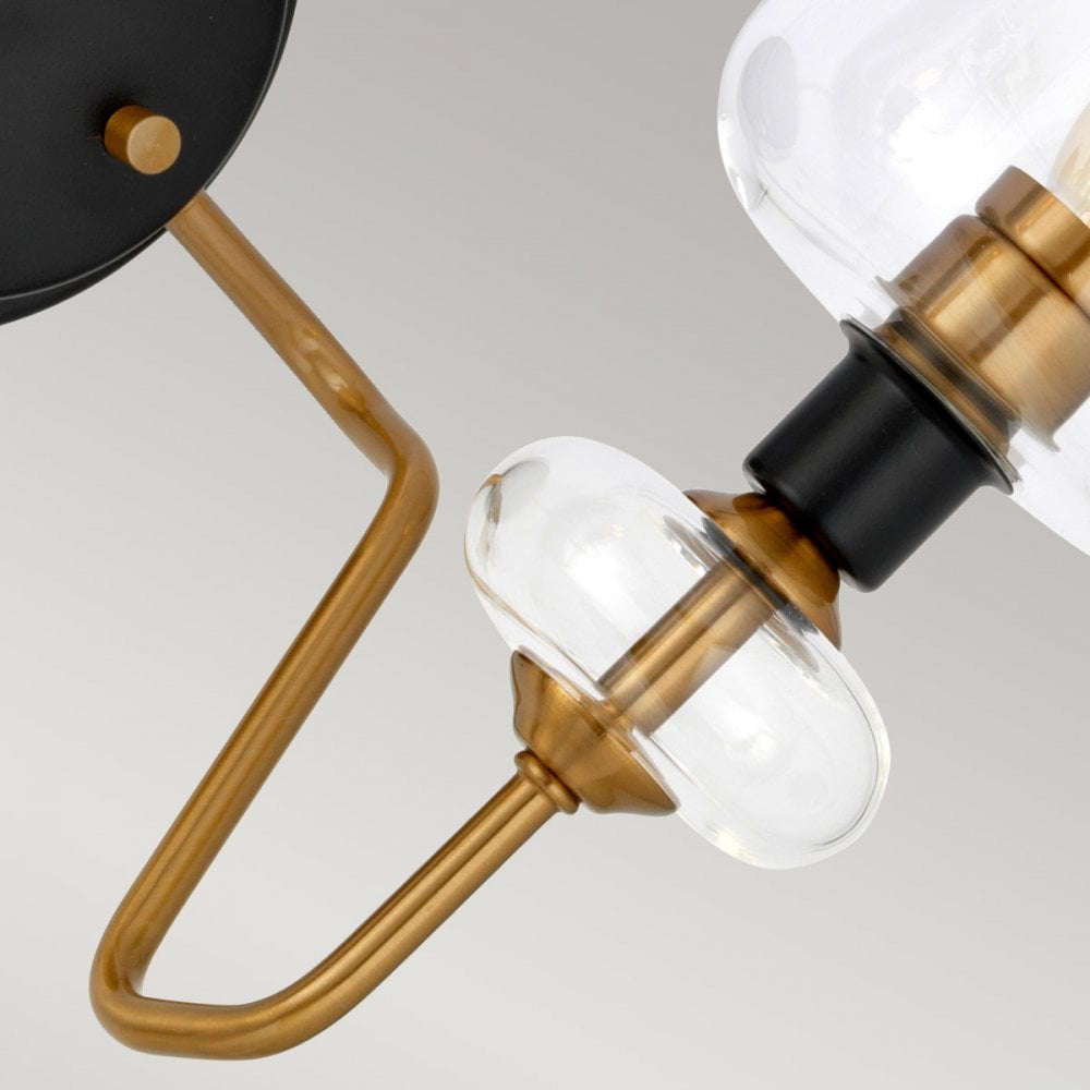 DL-ARMAND2-AB Armand 2 Light Wall Light Aged Brass Plated & Charcoal Black Paint