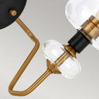 DL-ARMAND2-AB Armand 2 Light Wall Light Aged Brass Plated & Charcoal Black Paint