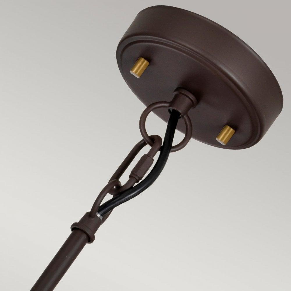 DL-CORONA-3P-BAB Corona 3 Light Pendant Museum Bronze Dark Brown Painted/ Aged Brass