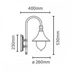F2-BLACK Firenze 1 Light Outdoor Wall Lantern Black