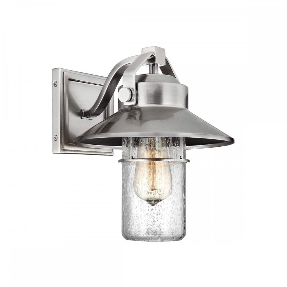FE-BOYNTON2-S Boynton 1 Light Outdoor Small Wall Lantern Painted Brushed Steel