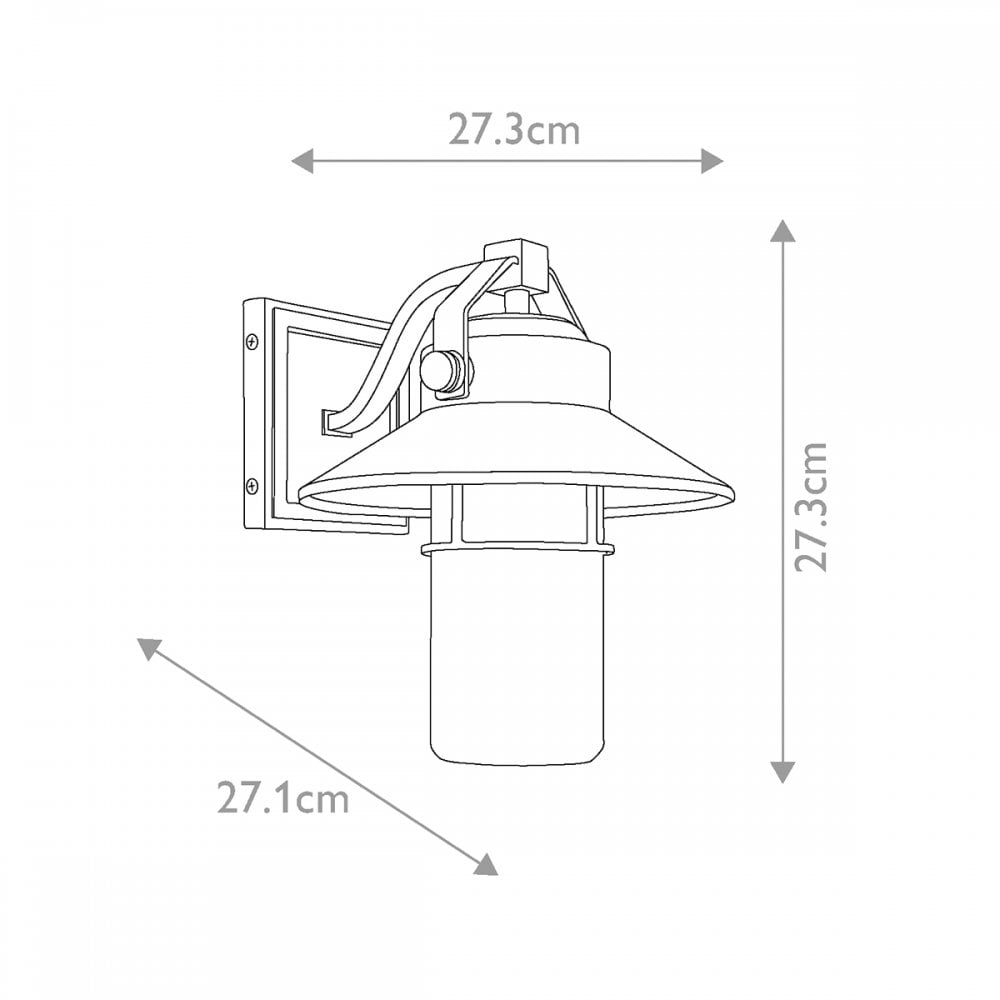 FE-BOYNTON2-S Boynton 1 Light Outdoor Small Wall Lantern Painted Brushed Steel