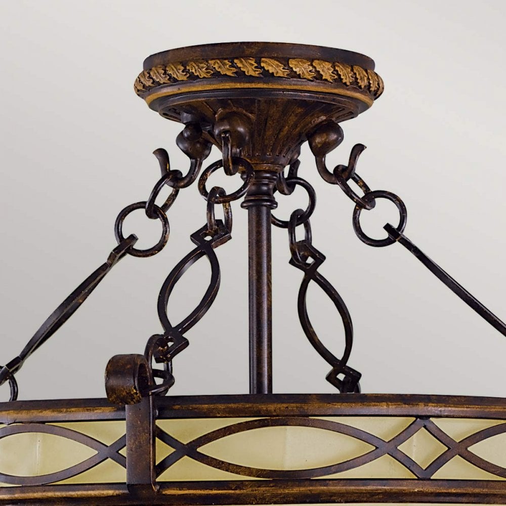FE-DRAWING-ROOM-SFC Drawing Room 2 Light Ceiling Semi-Flush Walnut