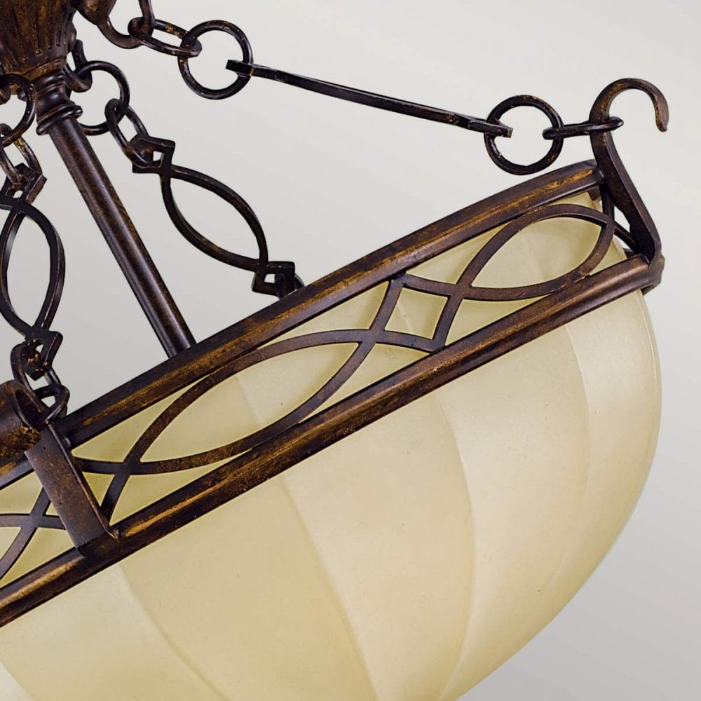 FE-DRAWING-ROOM-SFC Drawing Room 2 Light Ceiling Semi-Flush Walnut