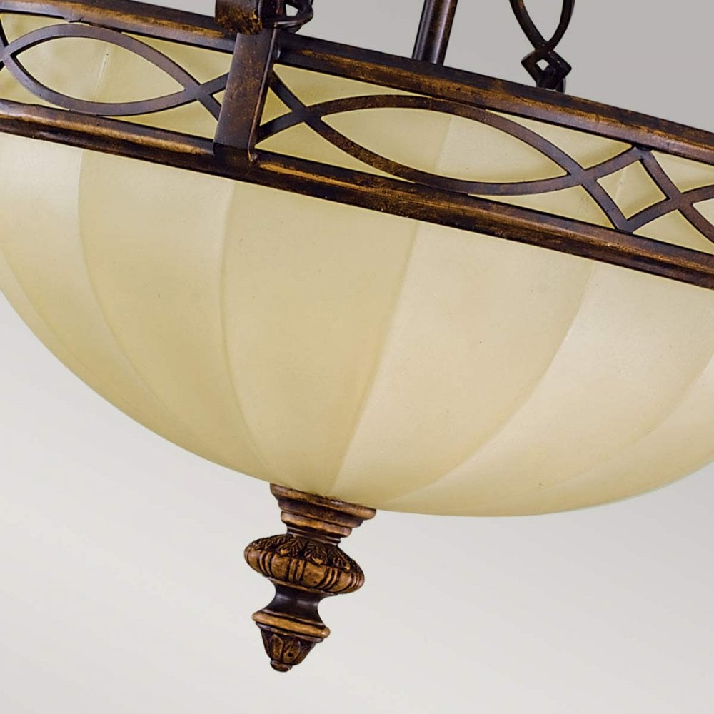 FE-DRAWING-ROOM-SFC Drawing Room 2 Light Ceiling Semi-Flush Walnut
