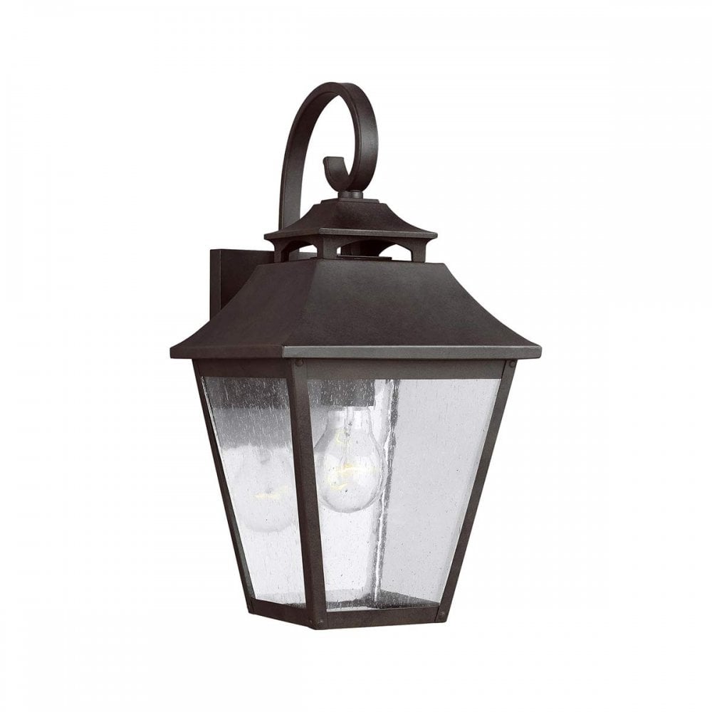FE-GALENA2-M-SBL Galena 1 Light Outdoor Medium Wall Lantern Sable