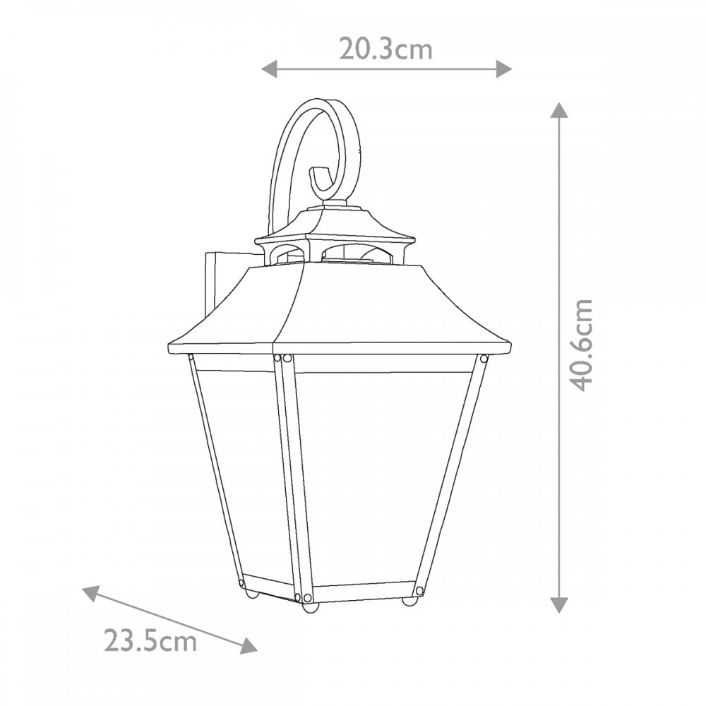 FE-GALENA2-M-SBL Galena 1 Light Outdoor Medium Wall Lantern Sable