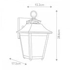 FE-GALENA2-S-SBL Galena 1 Light Outdoor Small Wall Lantern Sable