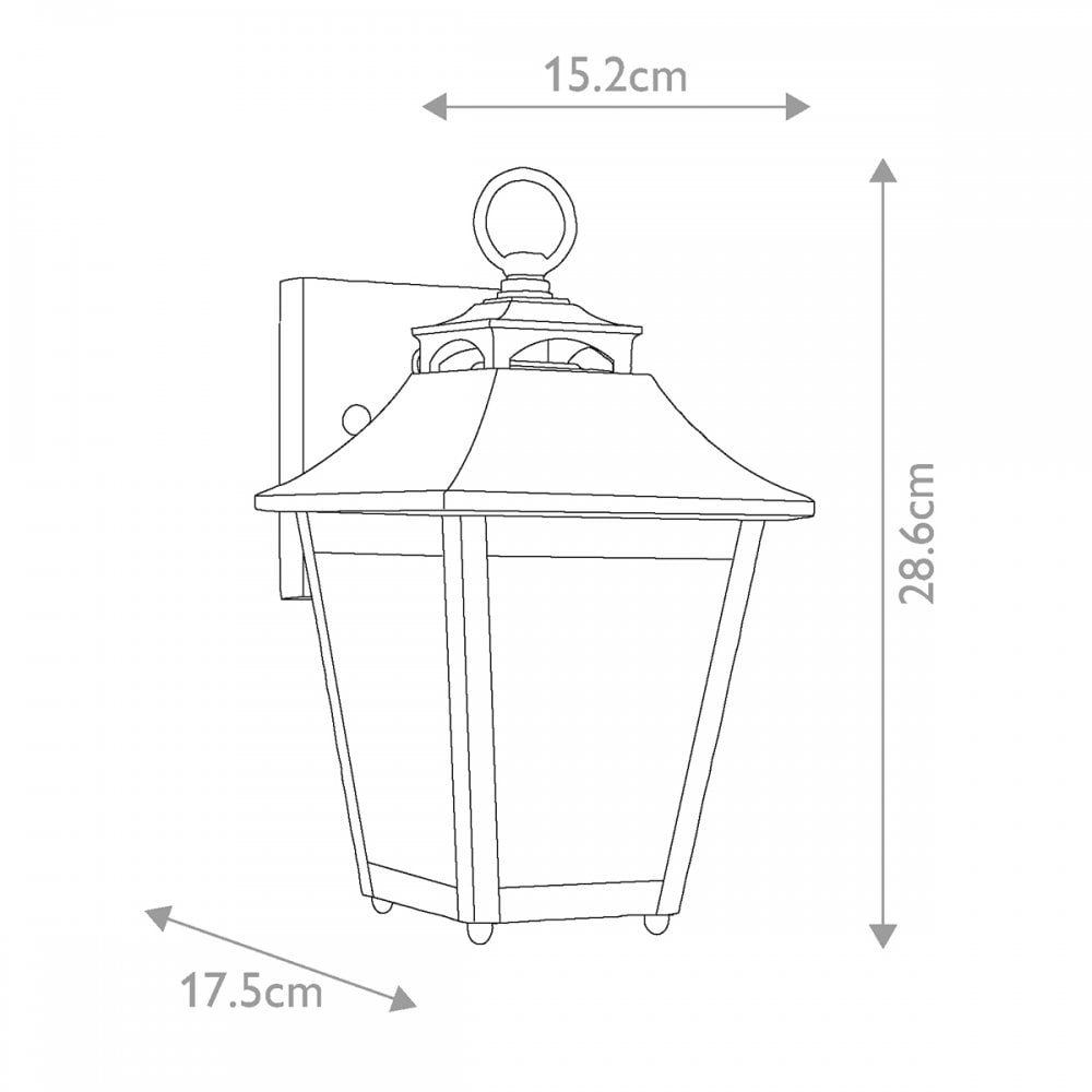 FE-GALENA2-S-SBL Galena 1 Light Outdoor Small Wall Lantern Sable