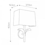 FE-GEORGIA1 Georgia 1 Light Wall Light Aged Iron and off white cotton shade