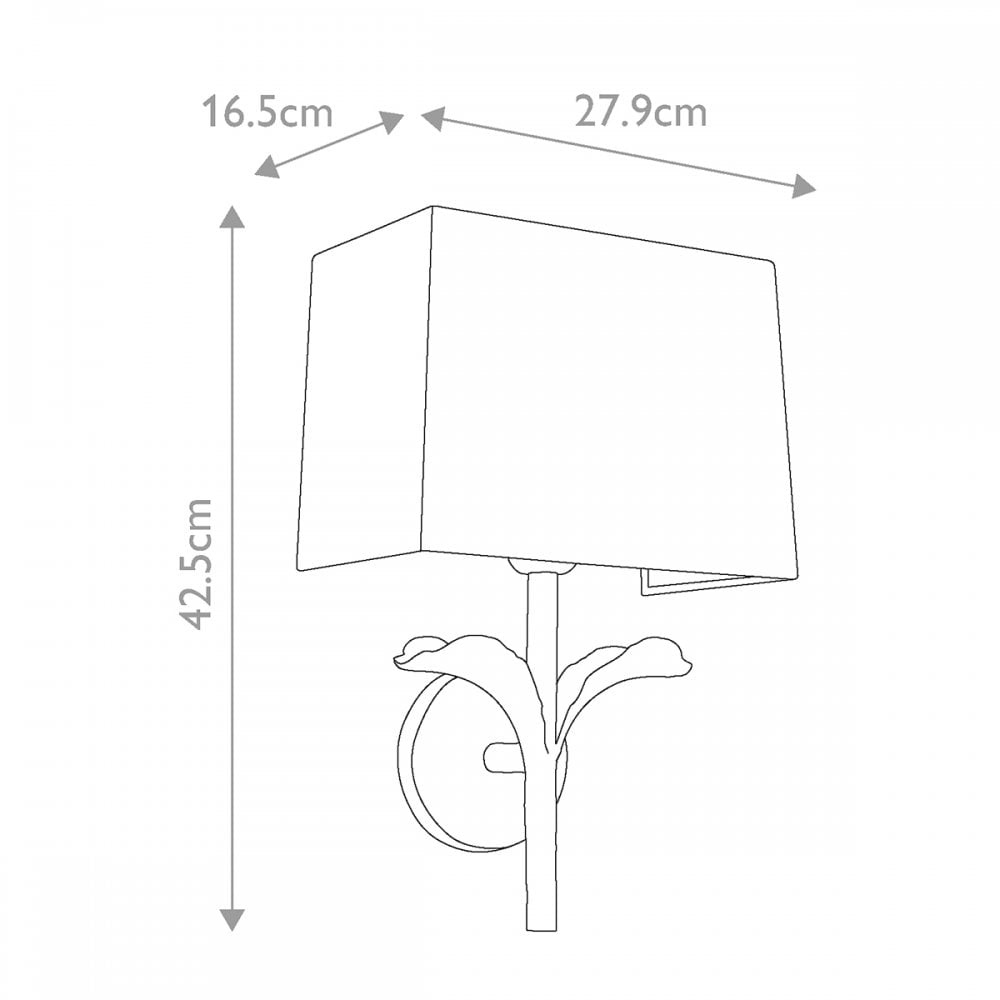FE-GEORGIA1 Georgia 1 Light Wall Light Aged Iron and off white cotton shade