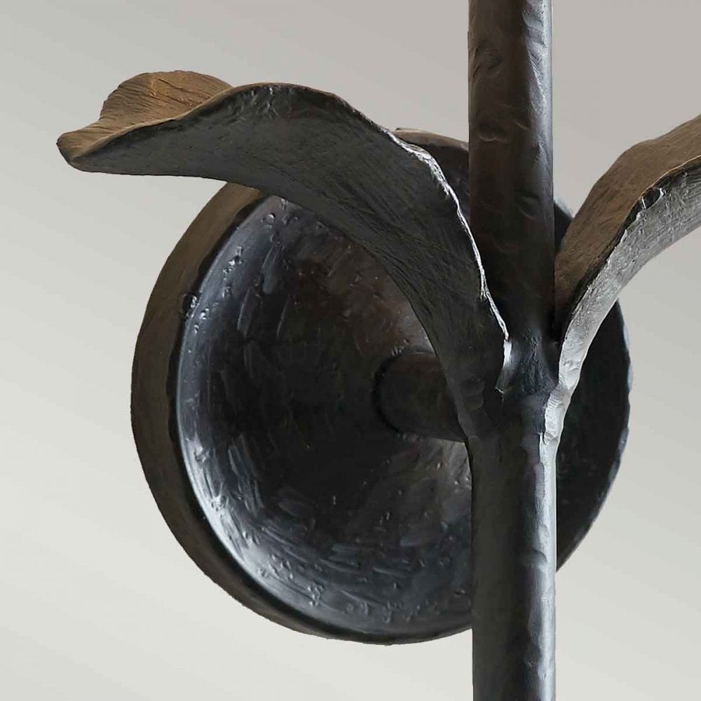 FE-GEORGIA1 Georgia 1 Light Wall Light Aged Iron and off white cotton shade