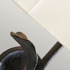 FE-GEORGIA1 Georgia 1 Light Wall Light Aged Iron and off white cotton shade