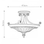 FE-STIRLING-CASTLESF Stirling Castle 2 Light Ceiling Semi-Flush British Bronze