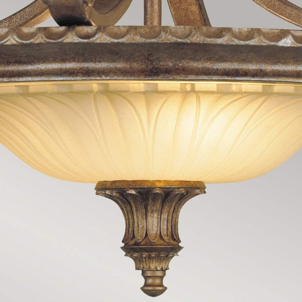 FE-STIRLING-CASTLESF Stirling Castle 2 Light Ceiling Semi-Flush British Bronze