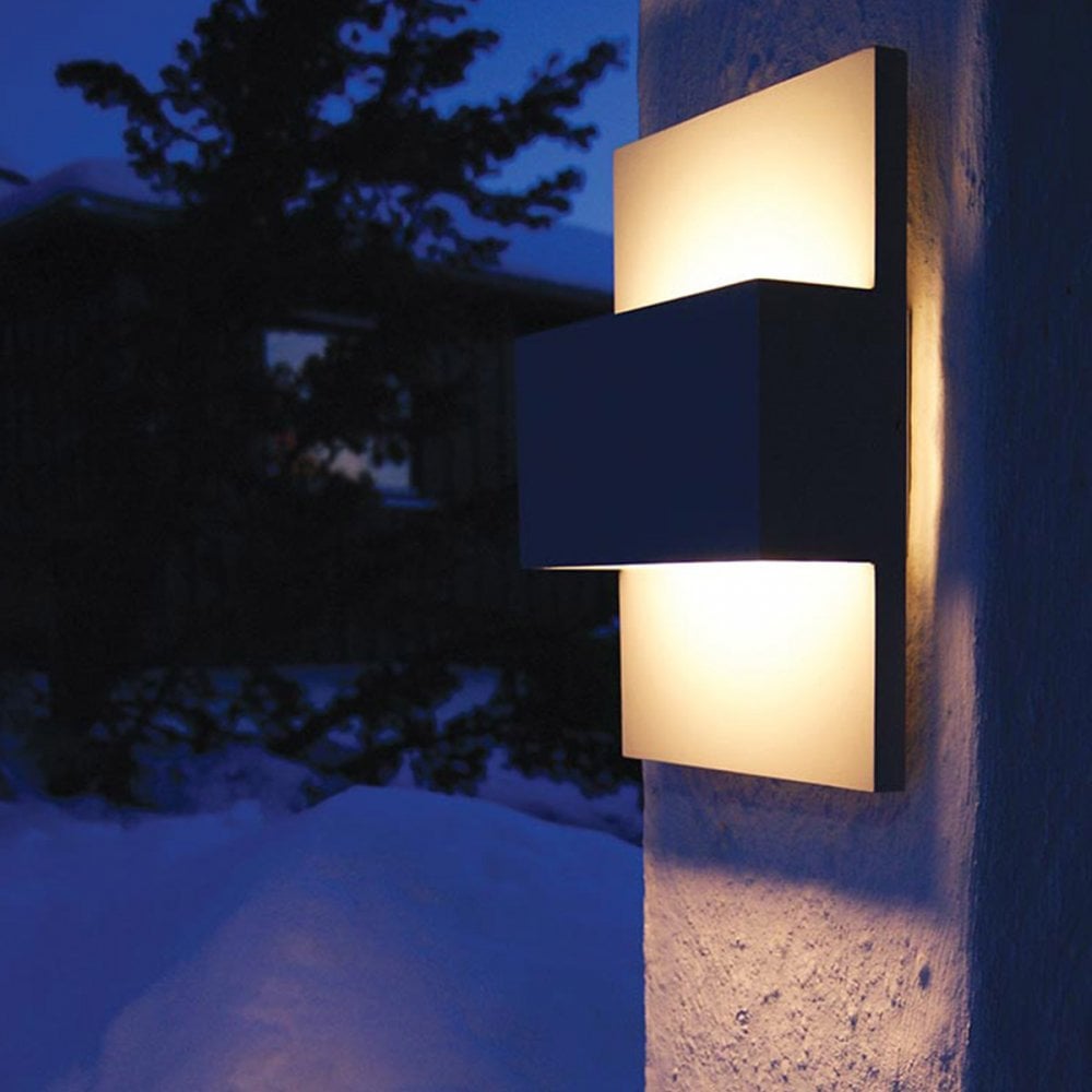 GENEVE-E27-GRA Geneve 1 Light Outdoor Wall Lantern Graphite