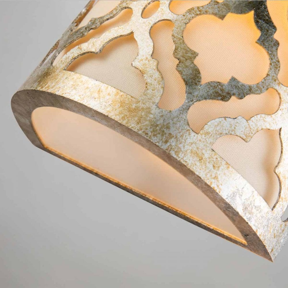 GN-ARABELLA1 Arabella 1 Light Wall Light Distressed Gold, Ivory Shade