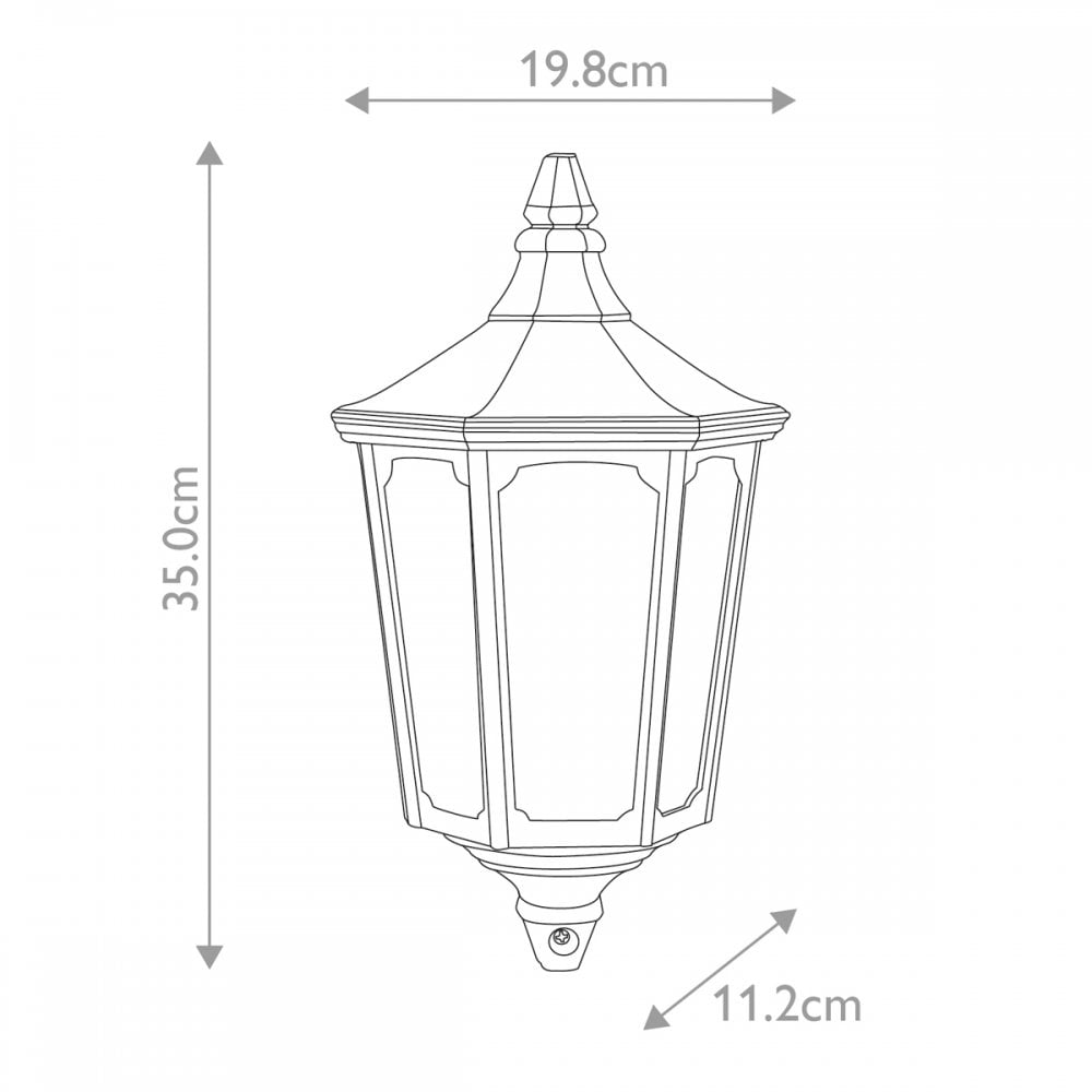 GZH-CKL7 Cricklade 1 Light Outdoor Half Wall Lantern Black/Gold