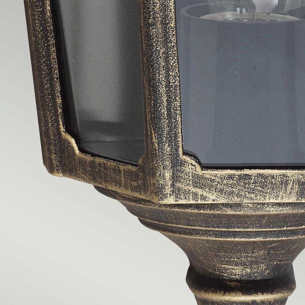 GZH-CKL7 Cricklade 1 Light Outdoor Half Wall Lantern Black/Gold