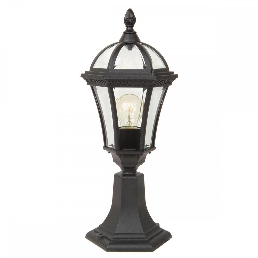 GZH-LB3 Ledbury 1 Light Outdoor Pedestal Lantern Black