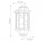 GZH-NB7 Newbury 1 Light Outdoor Half Wall Lantern Black