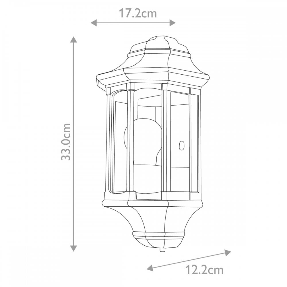 GZH-NB7 Newbury 1 Light Outdoor Half Wall Lantern Black