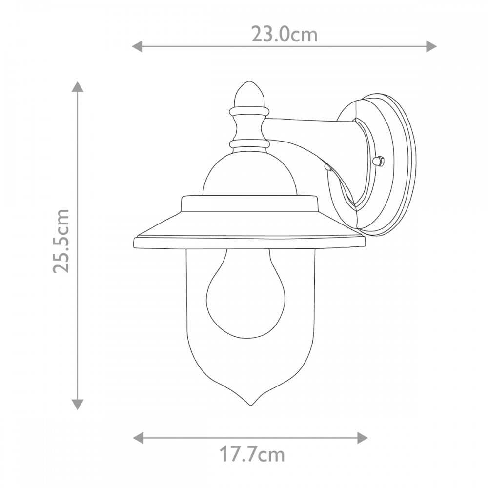 GZH-SDN2 Sandown 1 Light Outdoor Wall Lantern Black