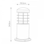 GZ-POOLE-MB Poole 1 Light Outdoor Bollard Teak and Stainless Steel