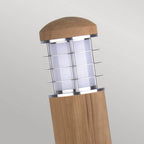 GZ-POOLE-MB Poole 1 Light Outdoor Bollard Teak and Stainless Steel