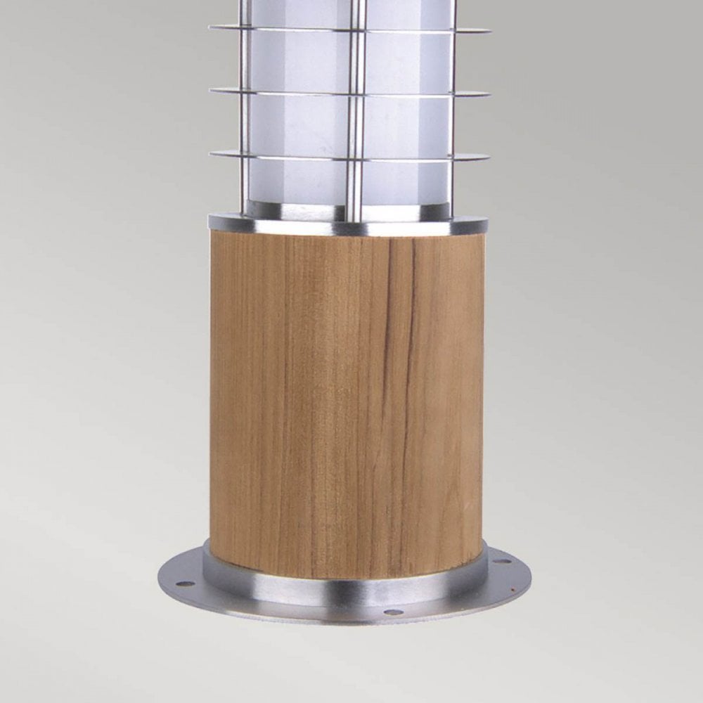 GZ-POOLE-MB Poole 1 Light Outdoor Bollard Teak and Stainless Steel