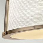 HK-CHARLOTTE-SF-BC Charlotte 3 Light Ceiling Semi-Flush Brushed Caramel, Linen Shade