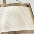 HK-CHARLOTTE-SF-BC Charlotte 3 Light Ceiling Semi-Flush Brushed Caramel, Linen Shade