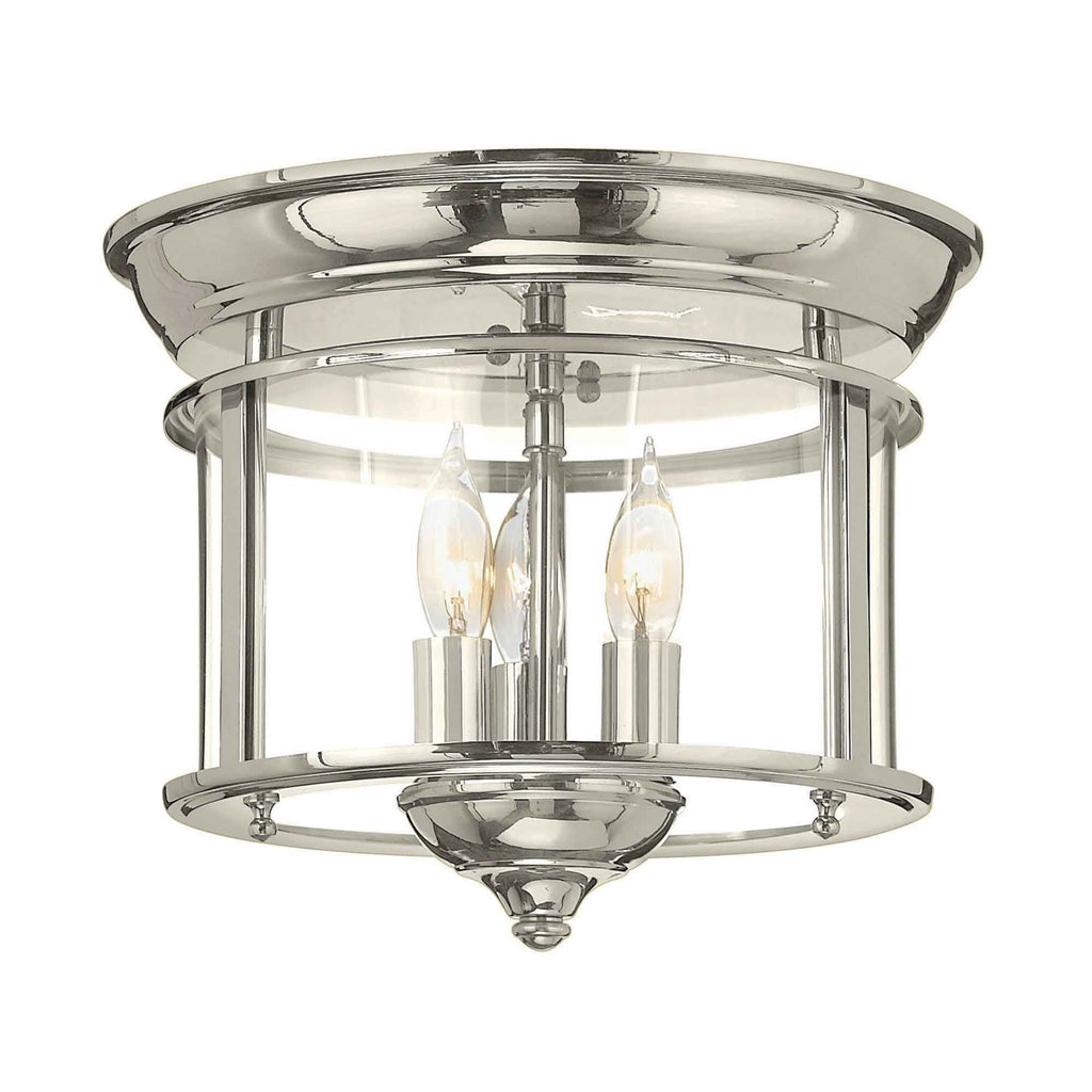 HK-GENTRY-F-PN Gentry 3 Light Ceiling Flush Polished Nickel