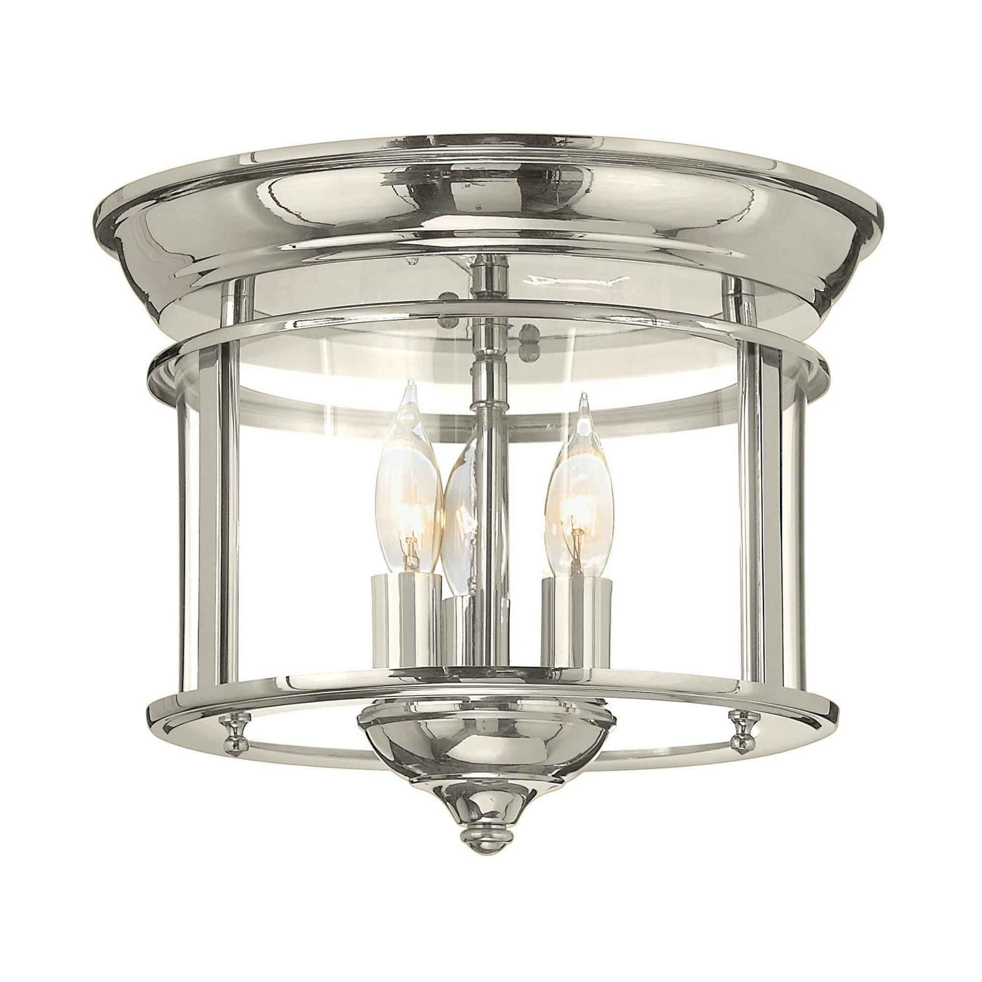 HK-GENTRY-F-PN Gentry 3 Light Ceiling Flush Polished Nickel
