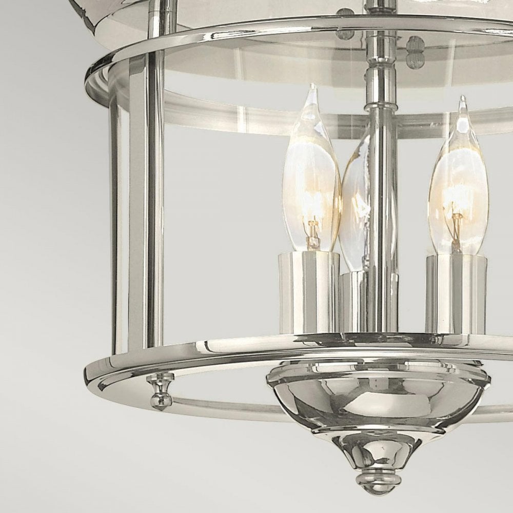 HK-GENTRY-F-PN Gentry 3 Light Ceiling Flush Polished Nickel