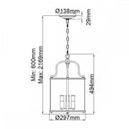 HK-GENTRY-P-M-PN Gentry 4 Light Pendant Polished Nickel
