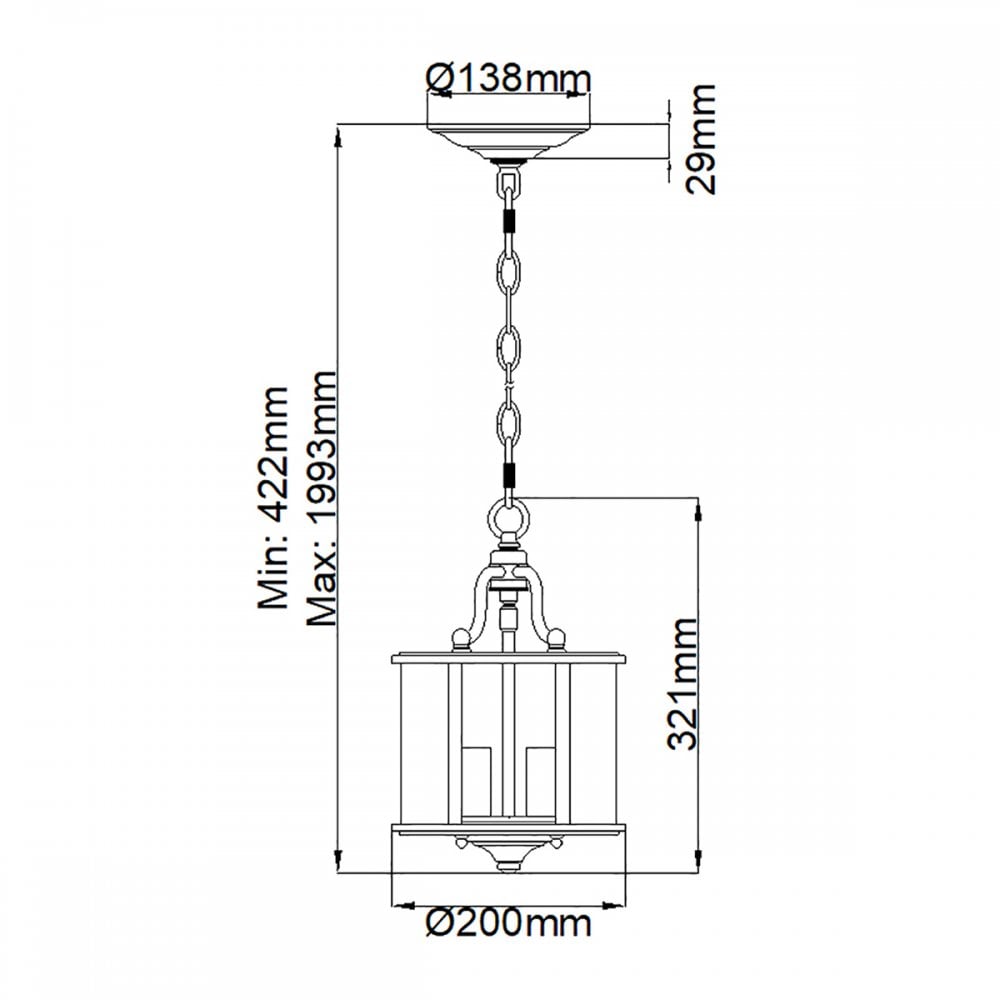 HK-GENTRY-P-S-PN Gentry 3 Light Pendant Polished Nickel