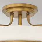 HK-HARPER-SFM-HB Harper 3 Light Ceiling Semi-Flush Heritage Brass