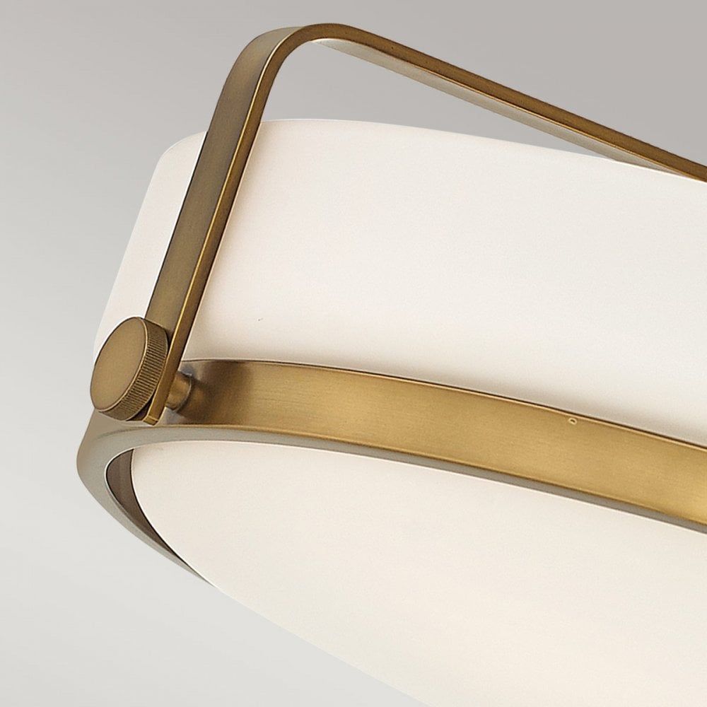 HK-HARPER-SFM-HB Harper 3 Light Ceiling Semi-Flush Heritage Brass